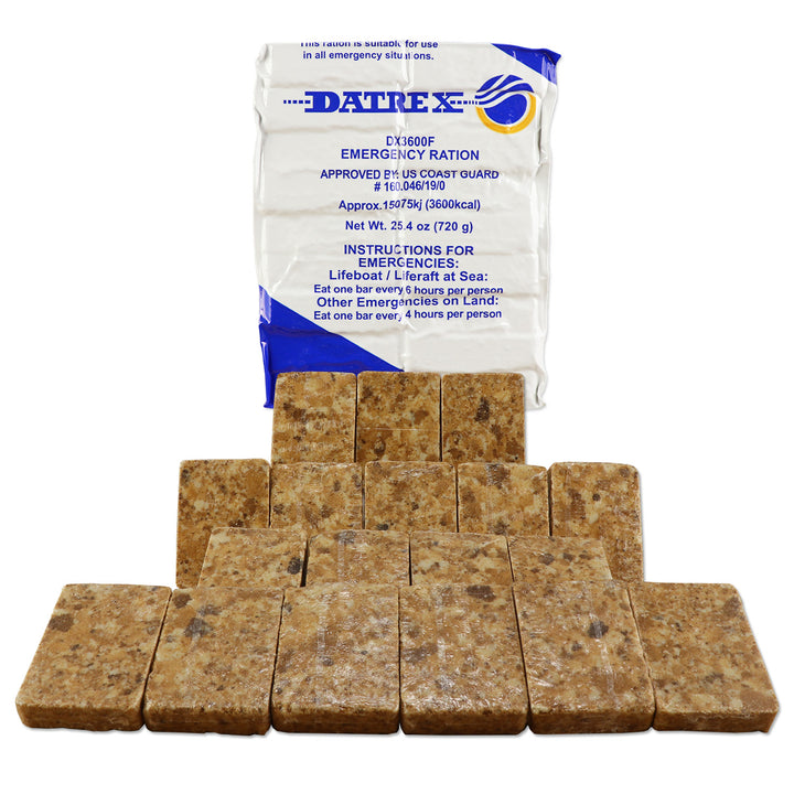 3600 calories of emergency food rations coast guard approved.