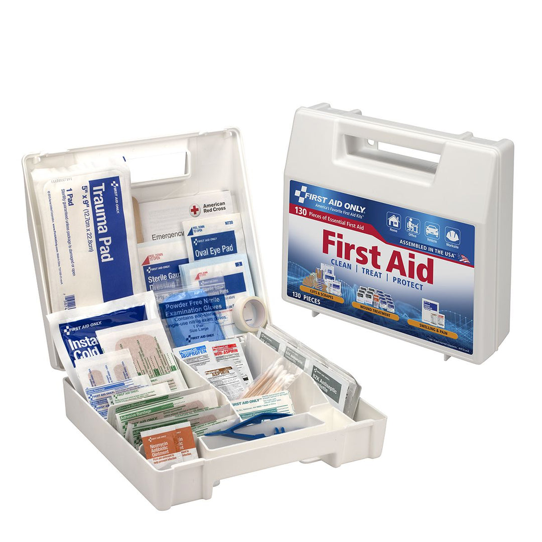 130 piece reusable case first aid kit