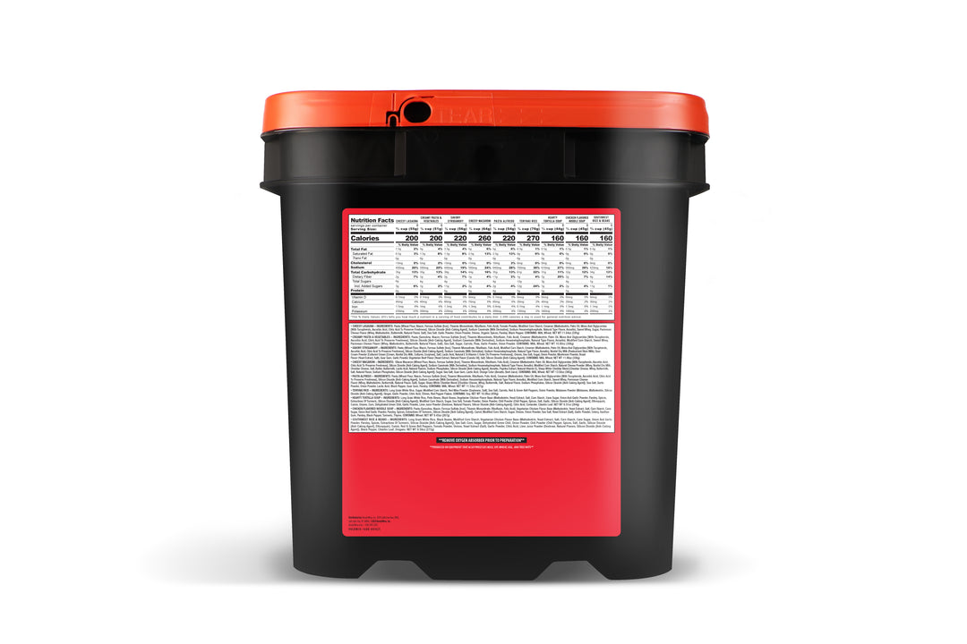 60 Serving Entree Only Grab n Go Bucket Back Label