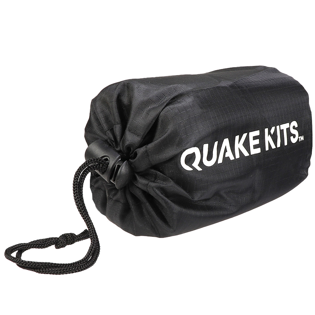 Heavy duty mylar sleeping bag in black waterproof carrying case