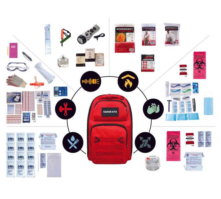 1 Person 7 day 1 week survival kit for disasters, civil unrest and riots. Emergency food and survival supplies included.