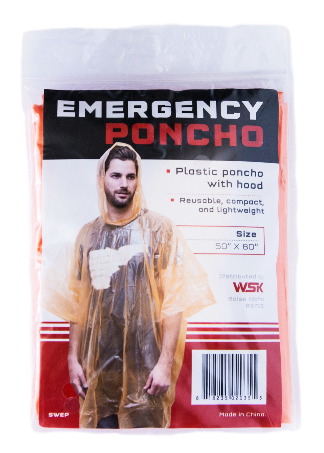 Lightweight waterproof pocket emergency rain poncho