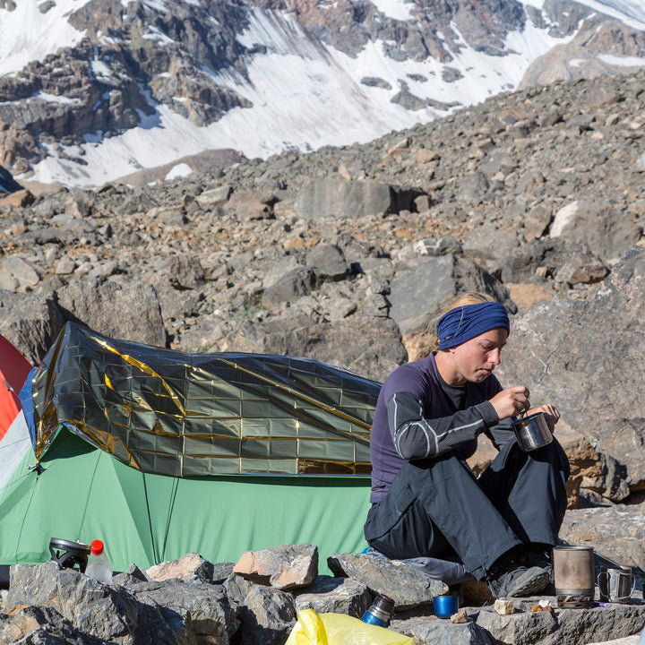 Emergency portable compact solar sleeping bag for camping