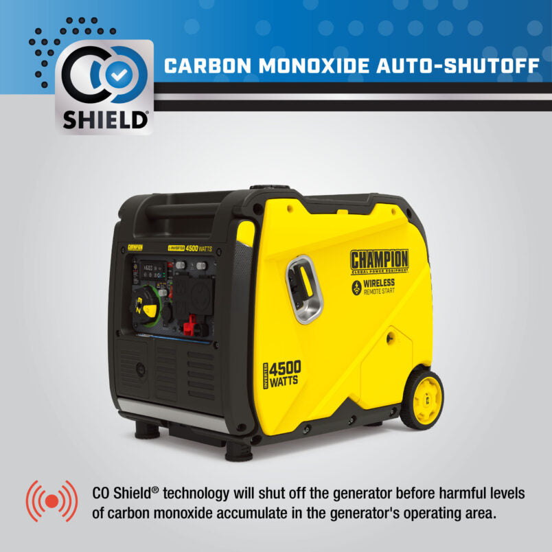 Champion 4500W Wireless Start Generator with CO Shield