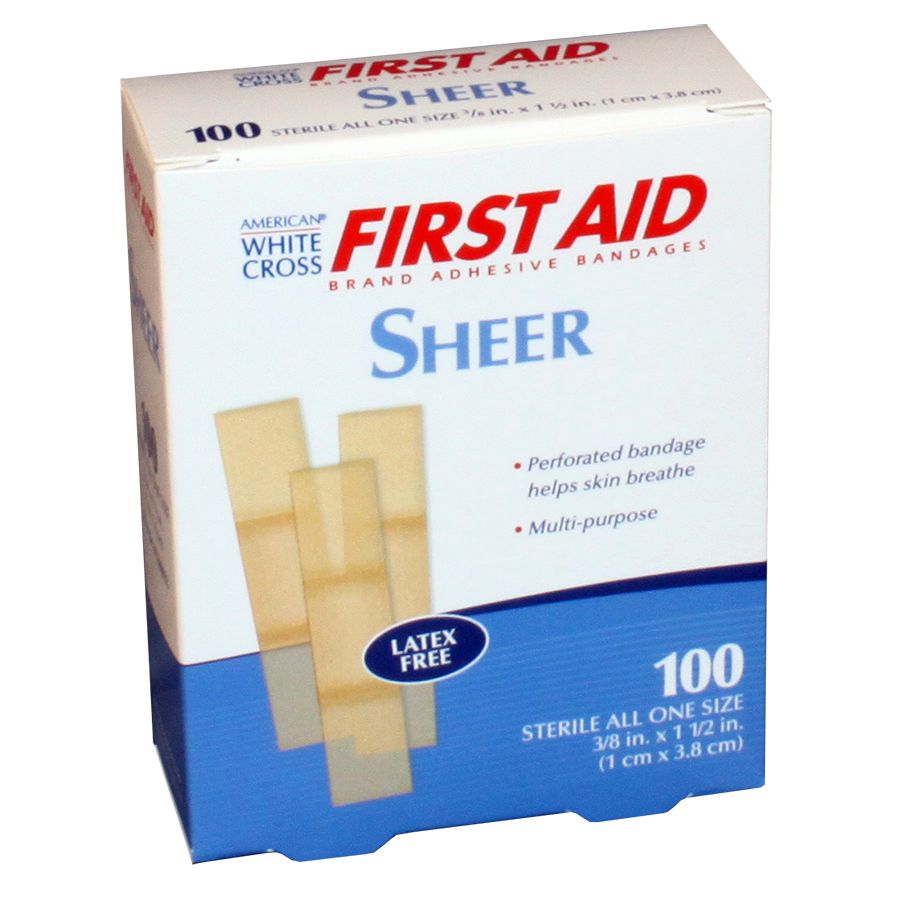 Junior Plastic Bandage, 3/8" x 1 1/2" "“ 100 Per Box