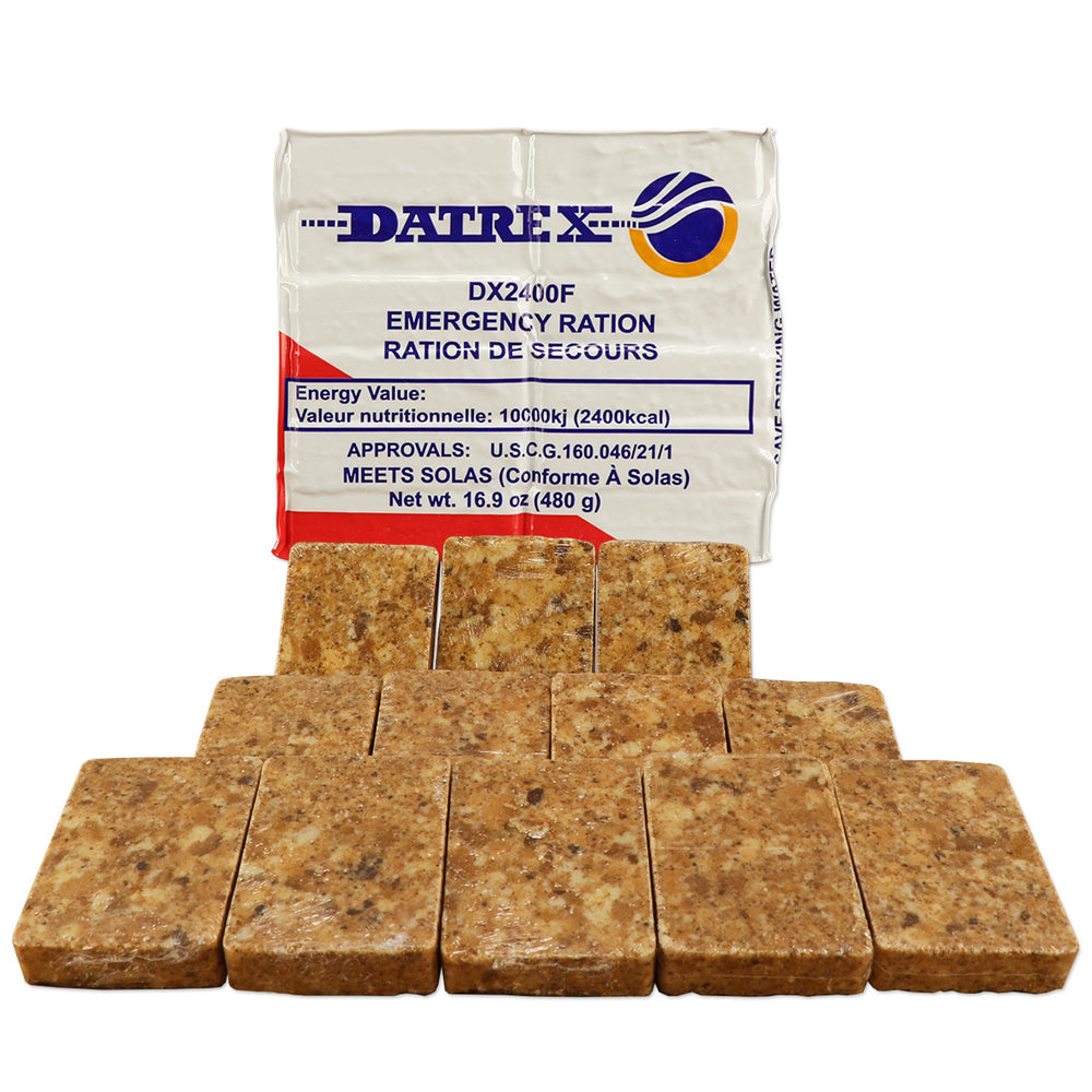 Survival food bar or MRE. Long shelf life emergency food with 2400 calories. 
