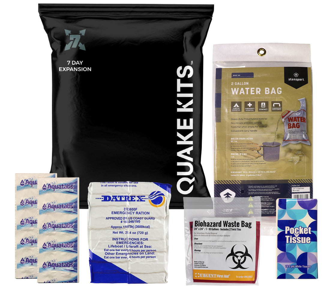 7 day expansion mini survival kit with food and water purification