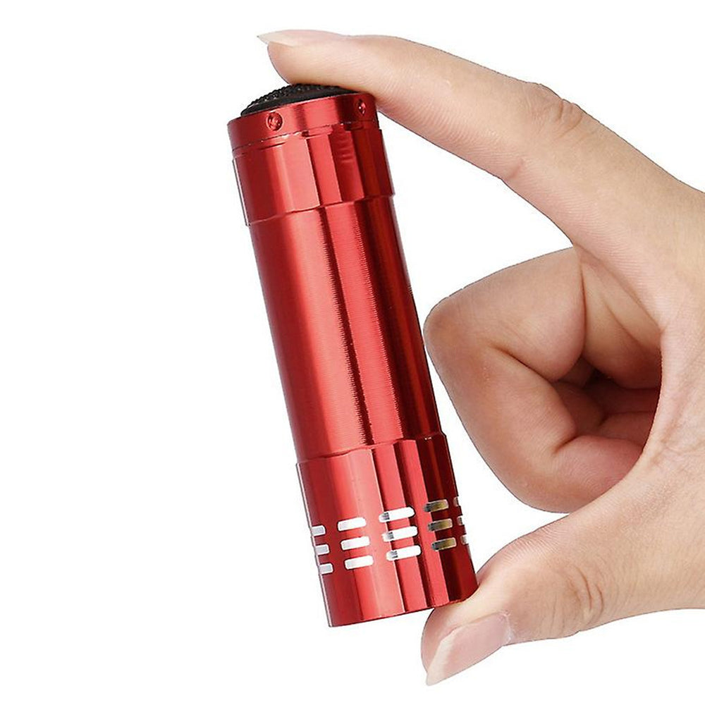 Compact 9-LED aluminum flashlight, a reliable handheld light source for power outages and preparedness kit