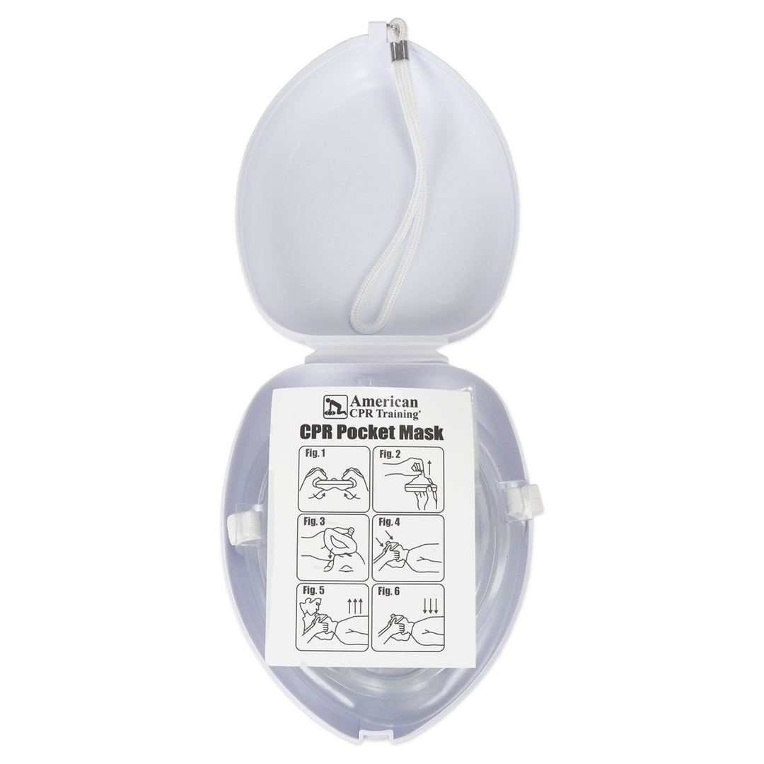 American CPR Pocket Mask, Plastic Case, Adult/Child/Infant with O2 Inlet