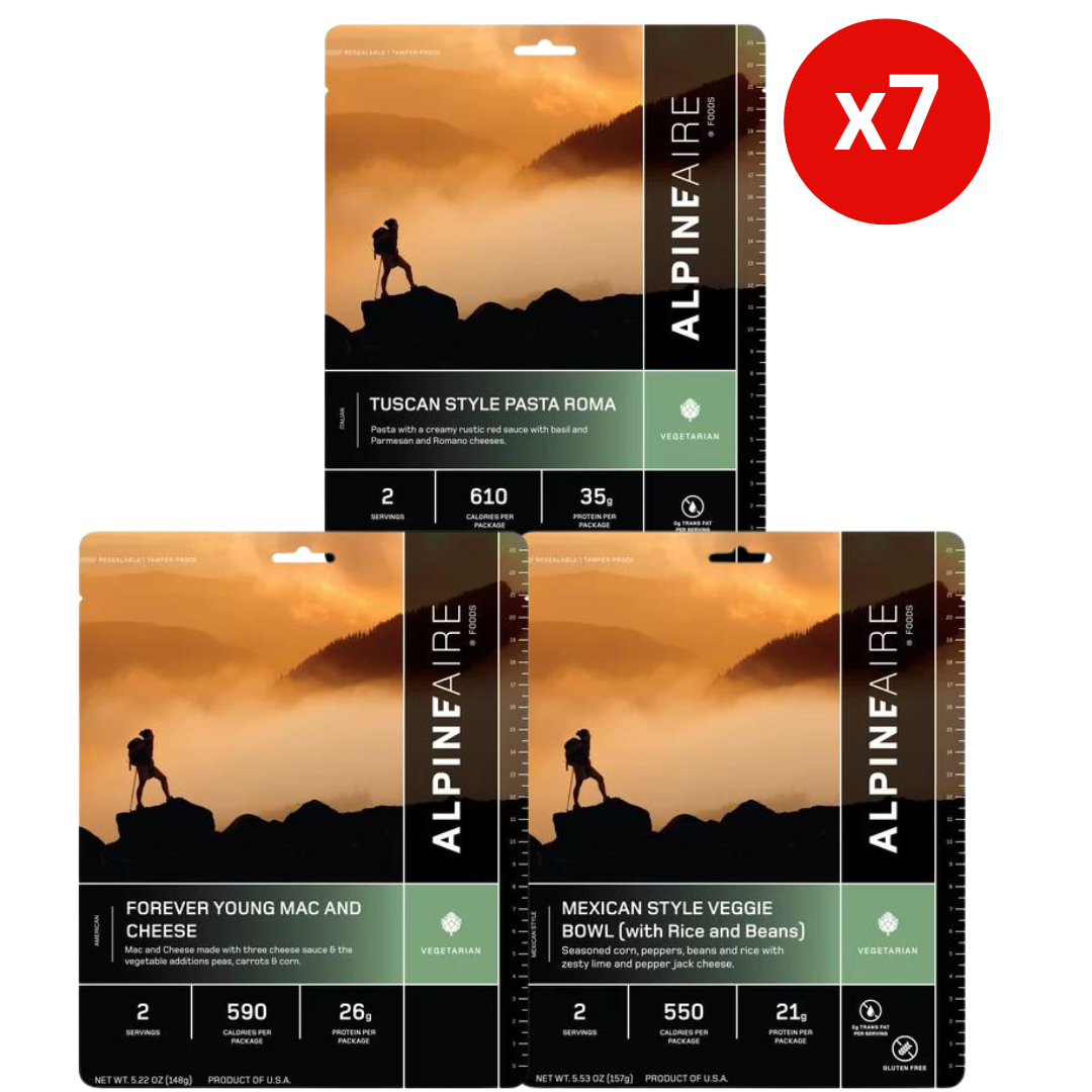 Alpine Aire 7 day food storage supply vegetarian meals