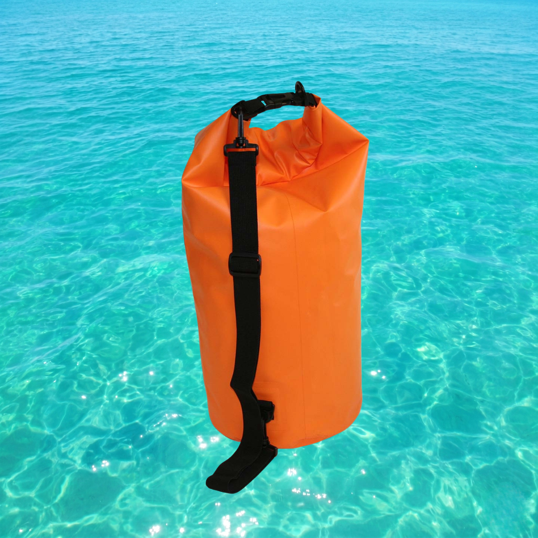 Waterproof roll top dry bag with strap