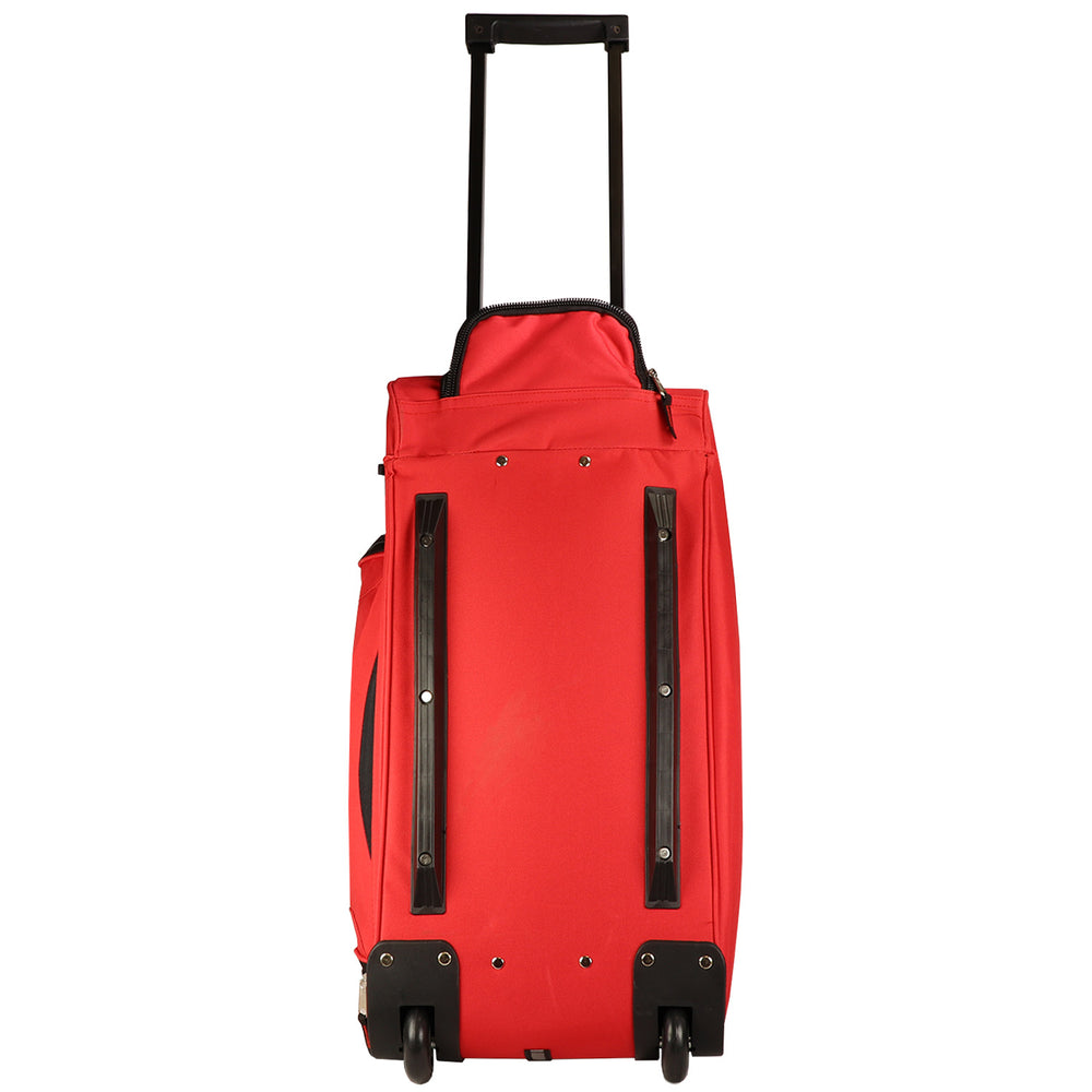 Rolling duffel bag with frame and telescoping handle