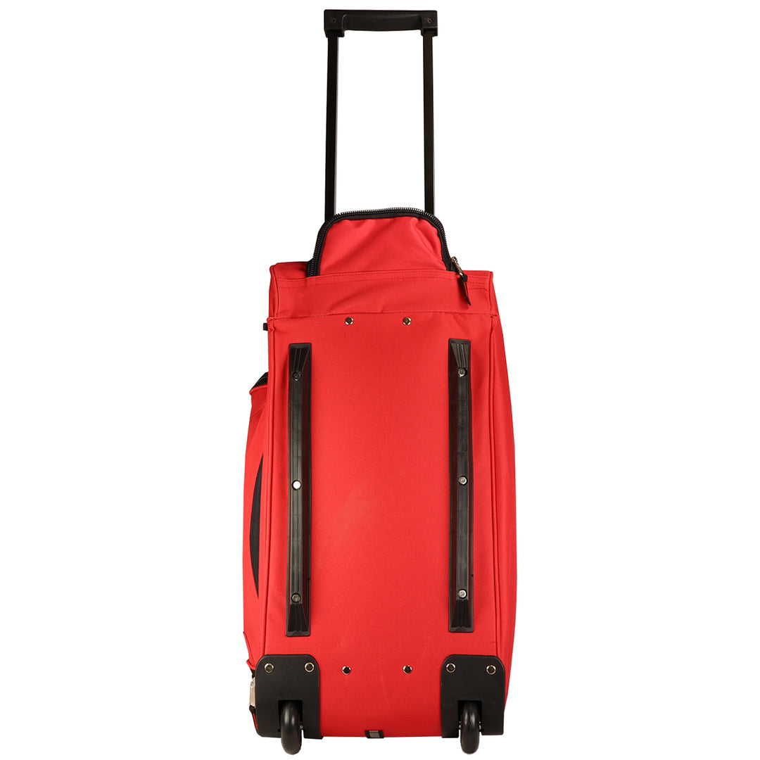 Rolling duffel bag with frame and telescoping handle