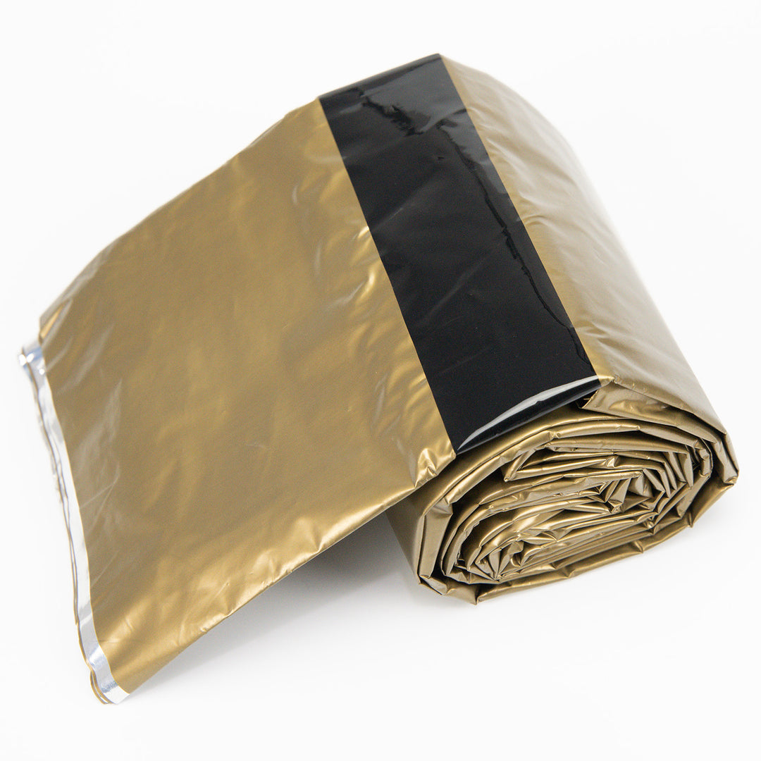 Quake Kits Mylar emergency survival sleeping bag with heavy duty material. 