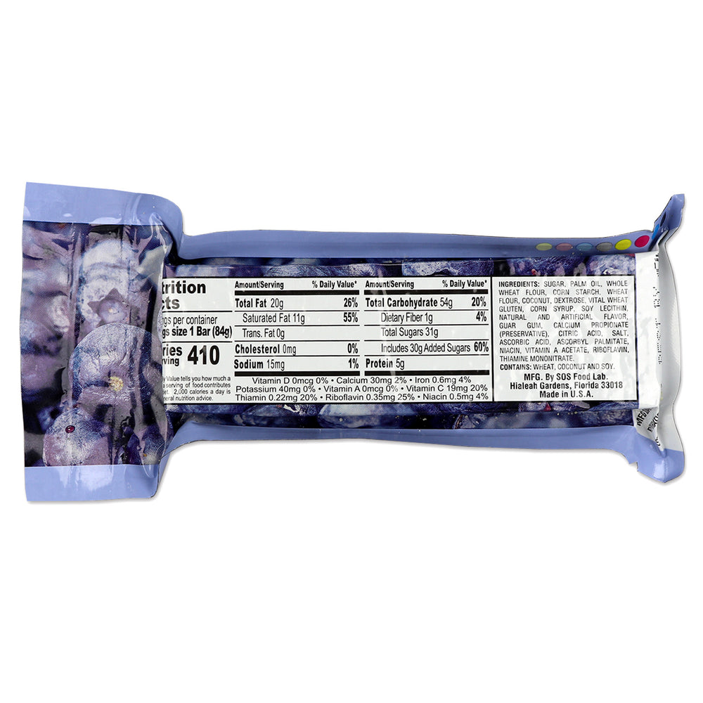 New Millennium blueberry energy bar nutrition facts