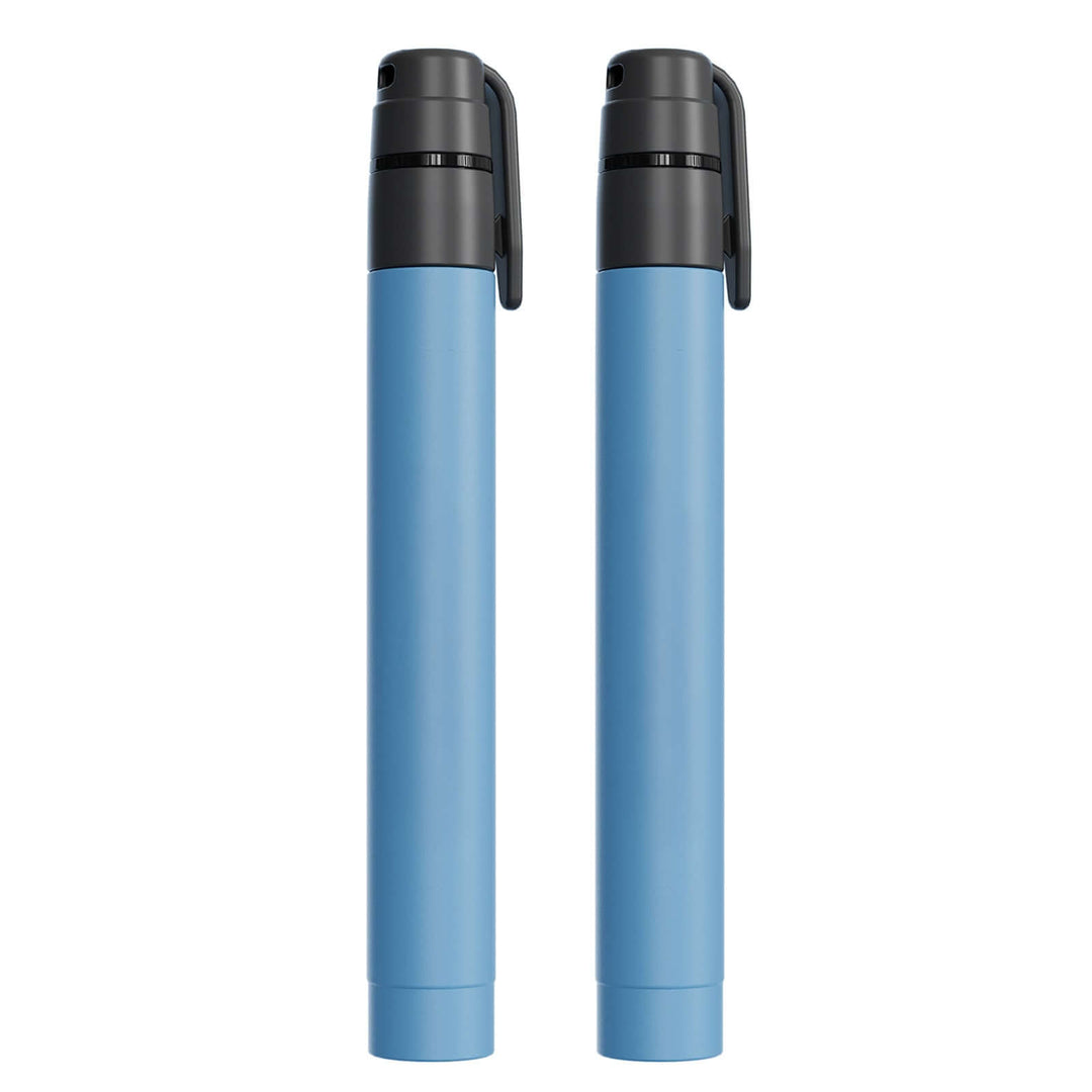 Ultra Compact Water Purification Straw - HygieniSafe® in blue color for safe hydration on the go.