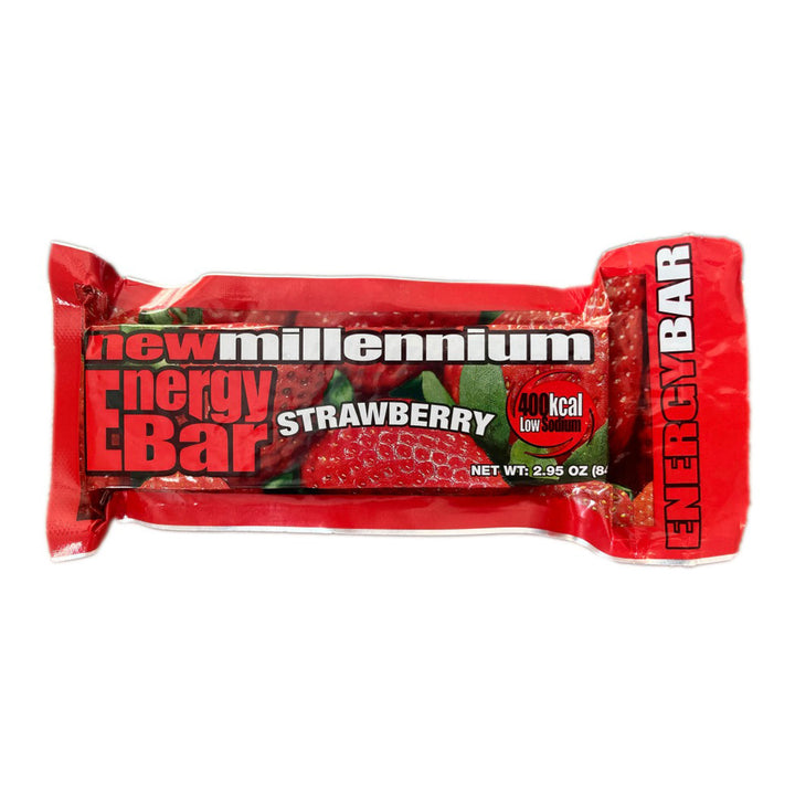 Strawberry flavored new millennium energy survival bar