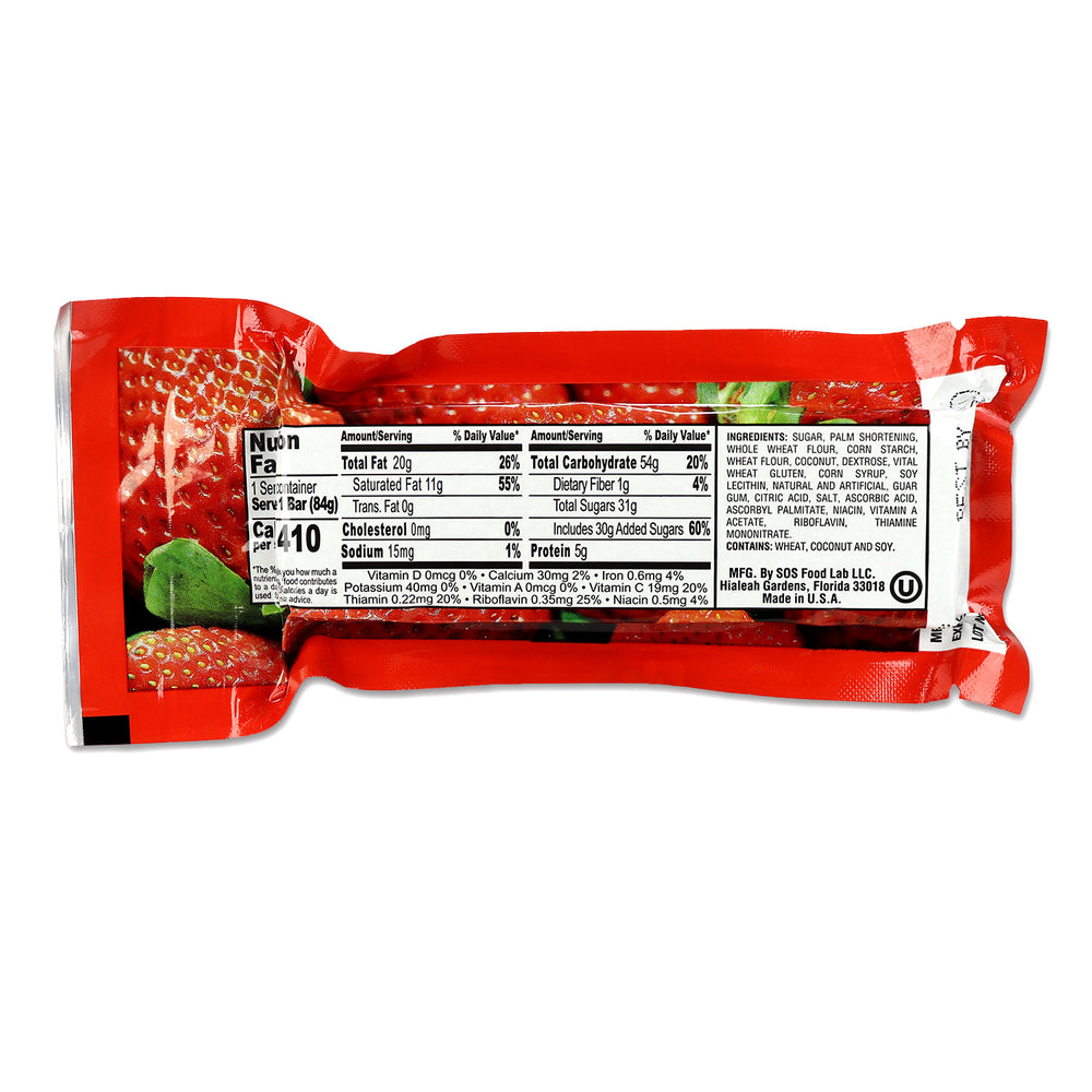 Nutrition facts and ingredients for strawberry new millennium energy bars
