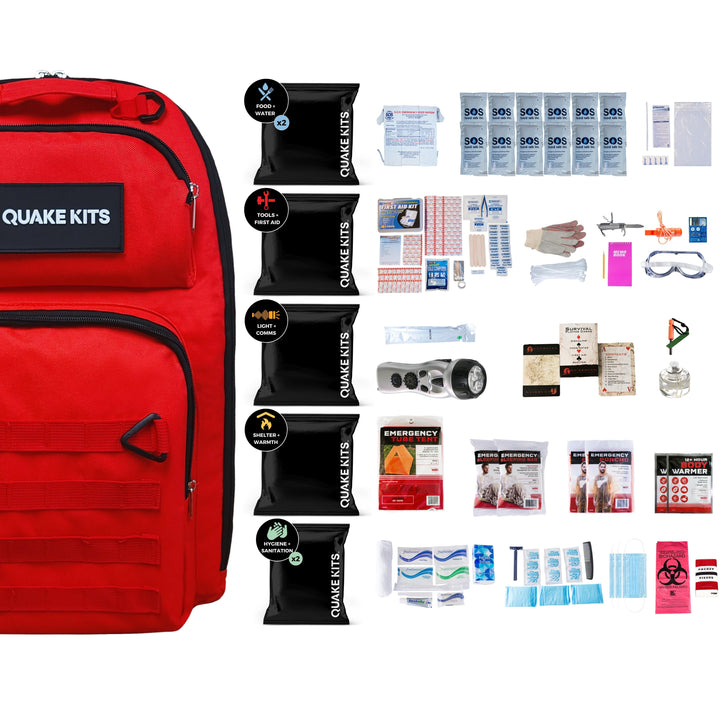 2 person survival kit for 3 days of emergency supplies.