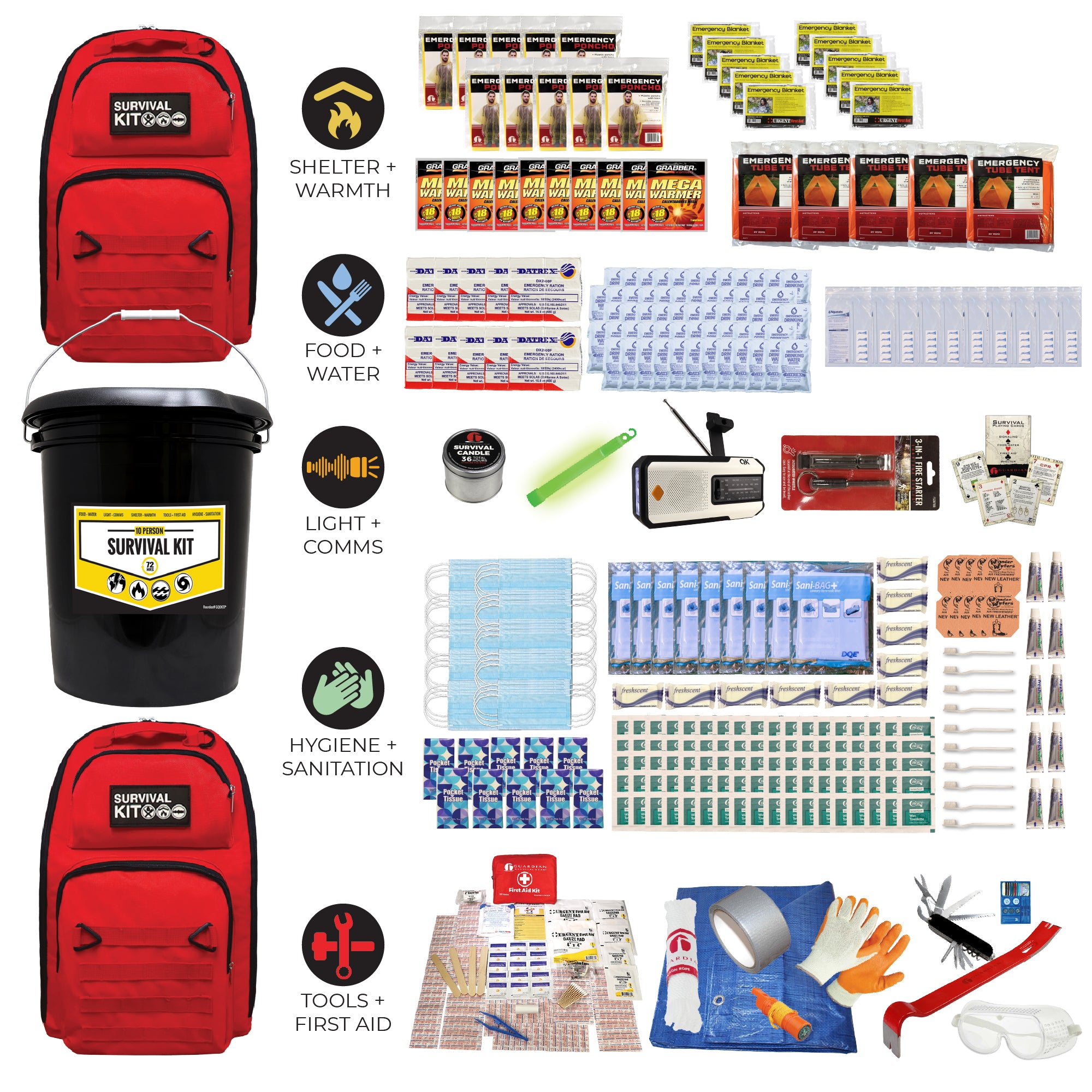Office Emergency Bucket Kit with Toilet Lid – quakekits.com