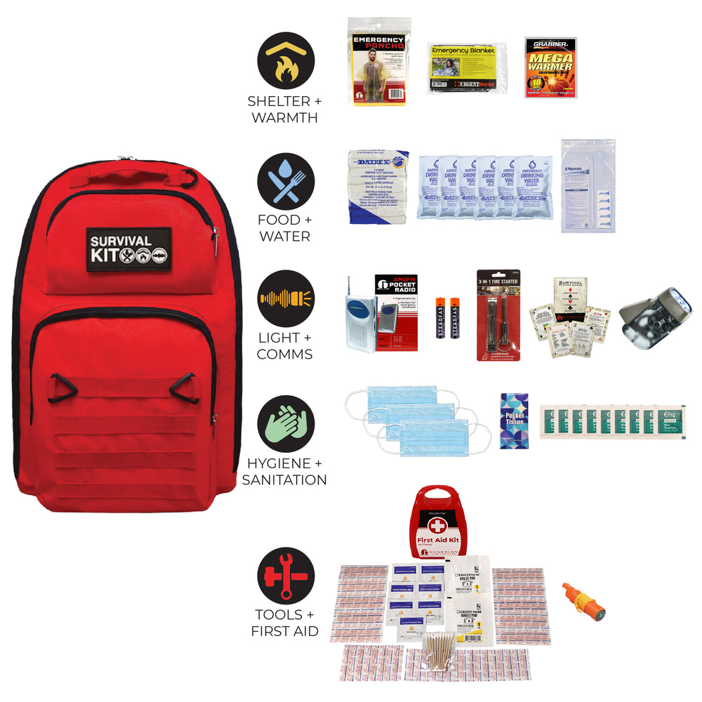 Quake Kits 1 person 72 hour survival kit with emergency food, shelter and hygiene #kit-1-3