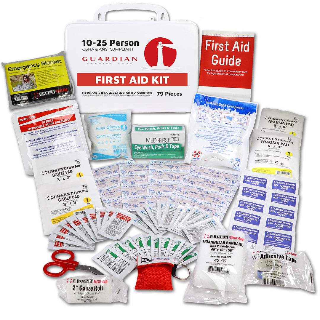 10 to 25 person first aid kit with medical supplies