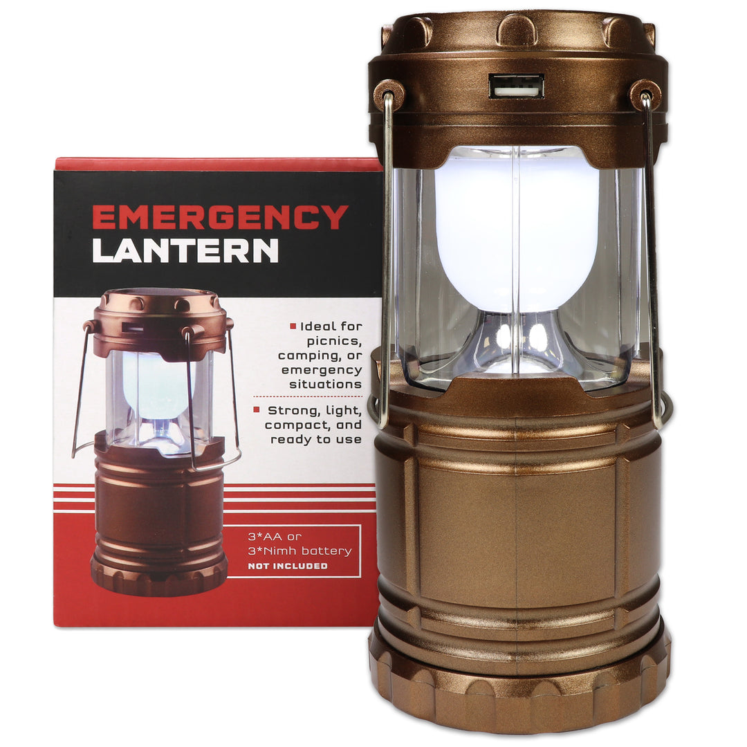 Bronze emergency lantern with packaging on a white background