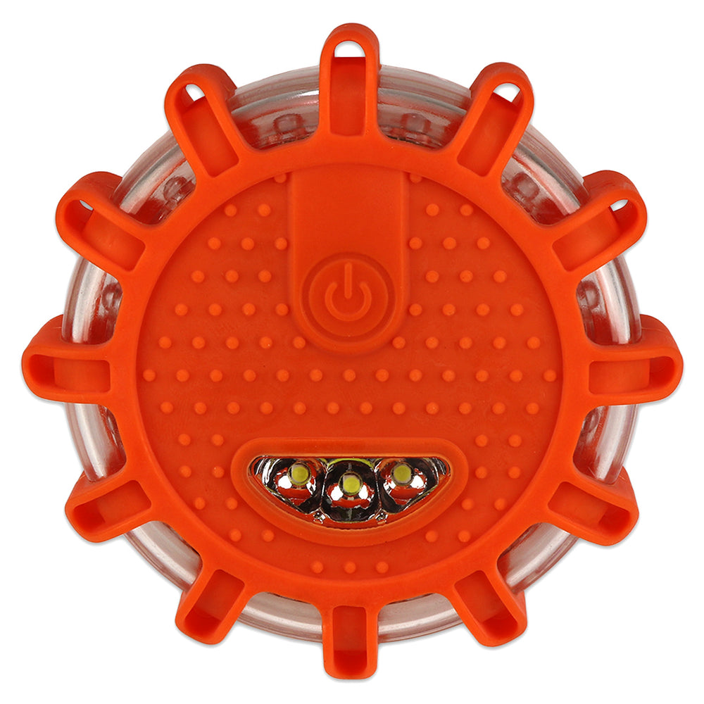 Heavy-duty LED emergency flare for marking hazards and ensuring visibility during traffic accidents or low visibility conditions