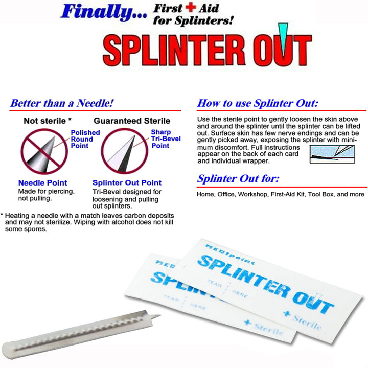 Splinter Out Patch Splinter-Out, 10-Pack - Sterile Point – quakekits.com