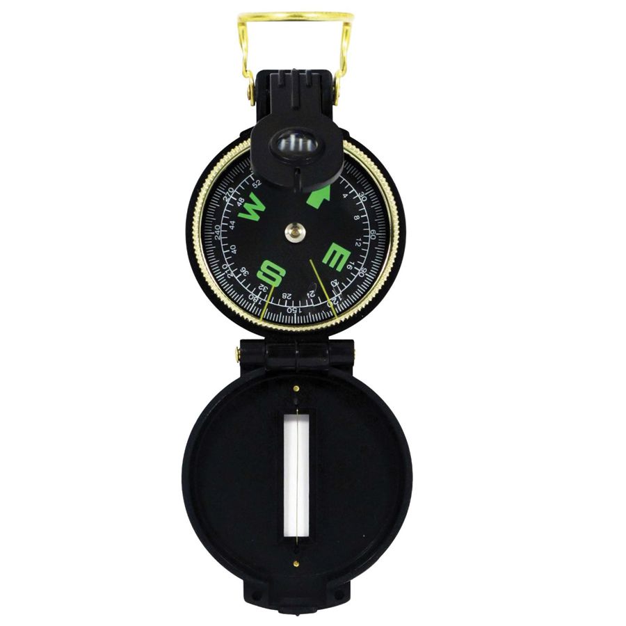 Magnetic pocket compass for wilderness survival in case of civil unrest or urban evacuation.