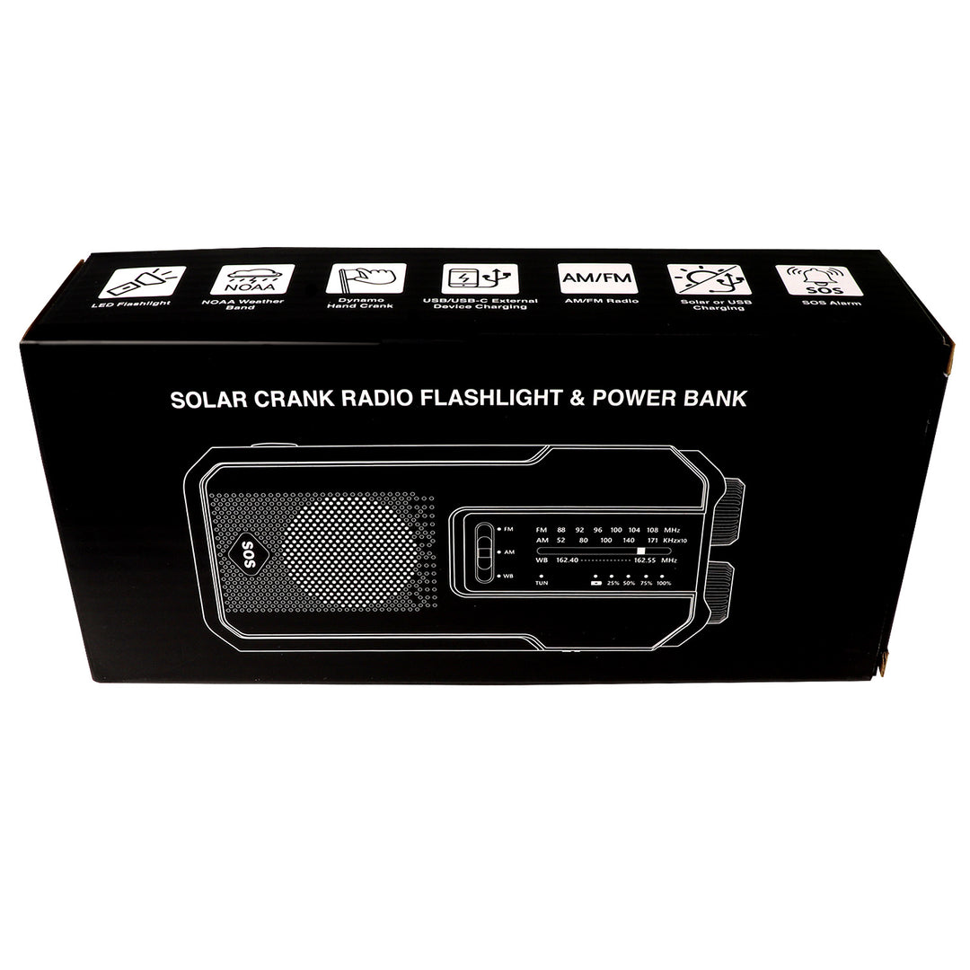 Power bank flashlight and radio tool
