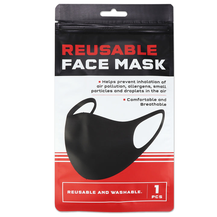 Reusable PE face mask packaging, designed for comfort, filtration, and eco-friendly protection against dust and allergens.