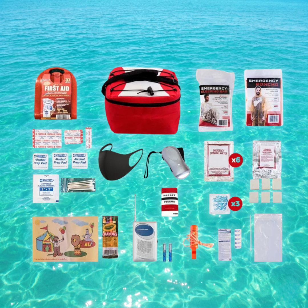 Waterproof cooler bag survival kit for kids