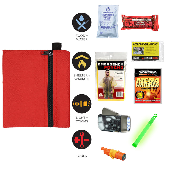 Small childrens survival kit for backpacks