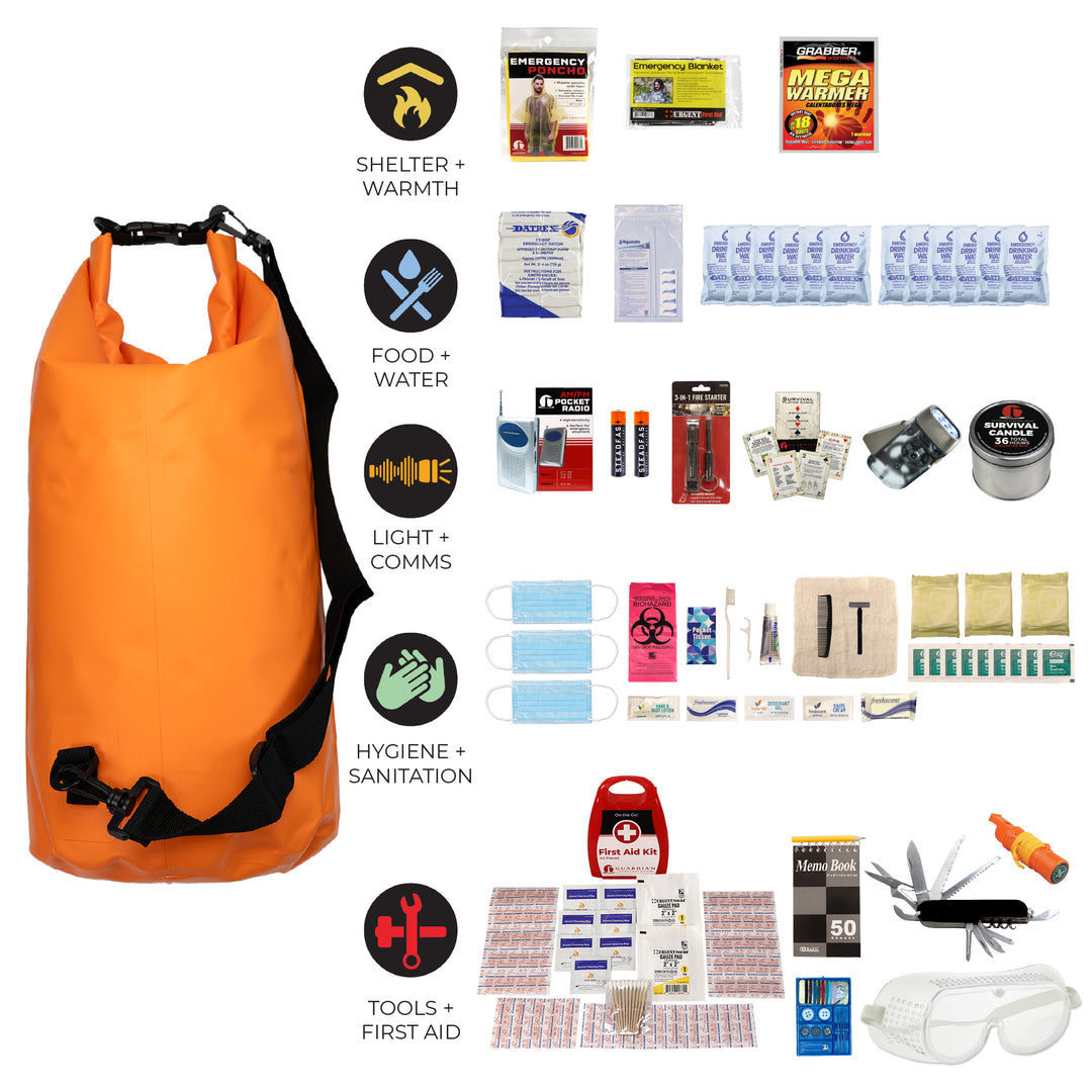 waterproof deluxe emergency survival kit