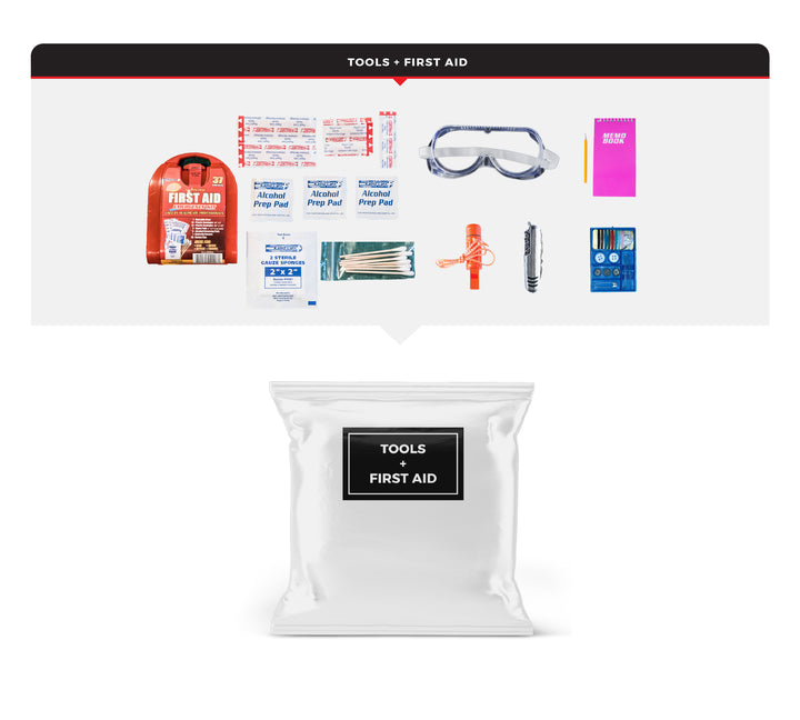 Kit de Supervivencia y Aventura Impermeable de Lujo para 1 Persona con Correa Ajustable