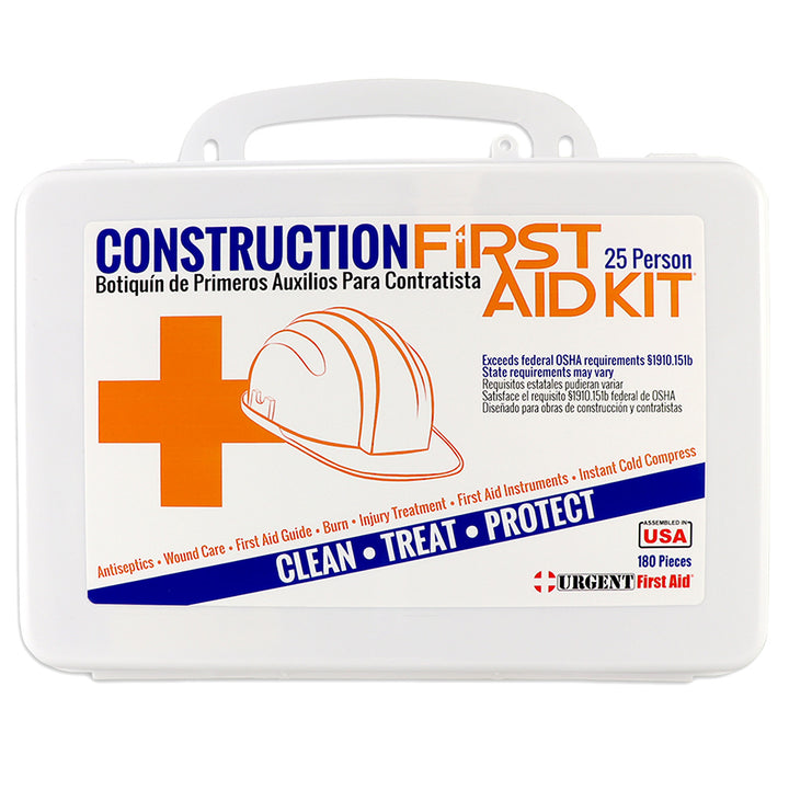 OSHA Contractors First Aid Kit for Job Sites up to 25 People, Plastic, 180 pieces