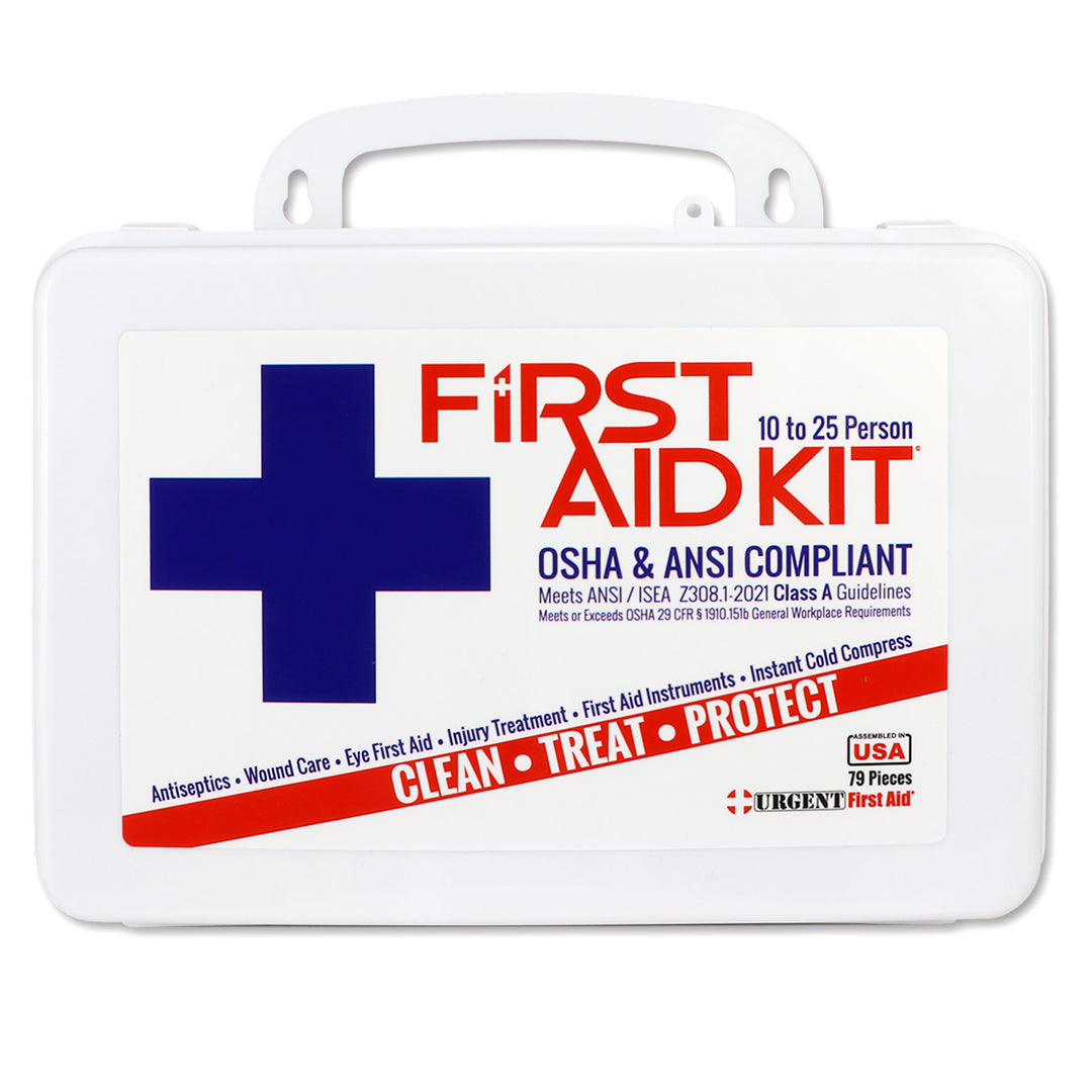 Bulk Urgent First Aid Kit, Plastic, 79 pc, ANSI A, 25 Person