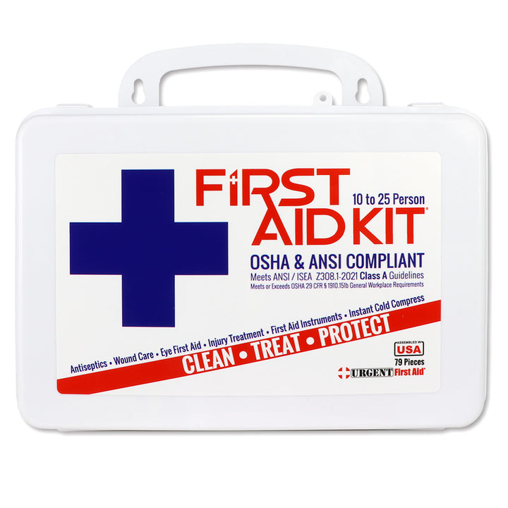 Bulk Urgent First Aid Kit, Plastic, 79 pc, ANSI A, 25 Person