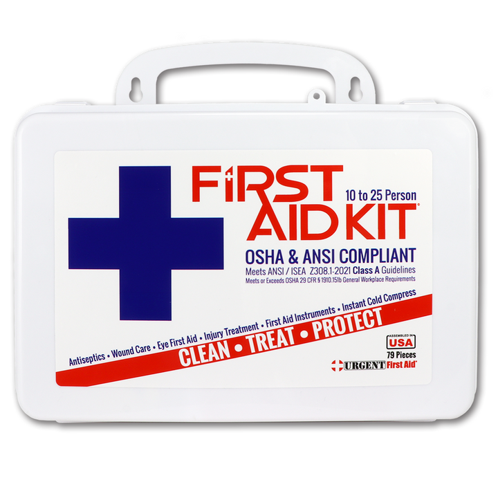 Bulk Urgent First Aid Kit, Plastic, 79 pc, ANSI A, 25 Person