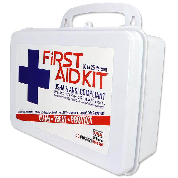 Bulk Urgent First Aid Kit, Plastic, 79 pc, ANSI A, 25 Person