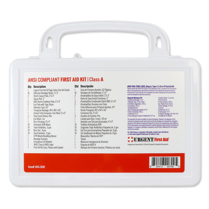 Bulk Urgent First Aid Kit, Plastic, 79 pc, ANSI A, 25 Person