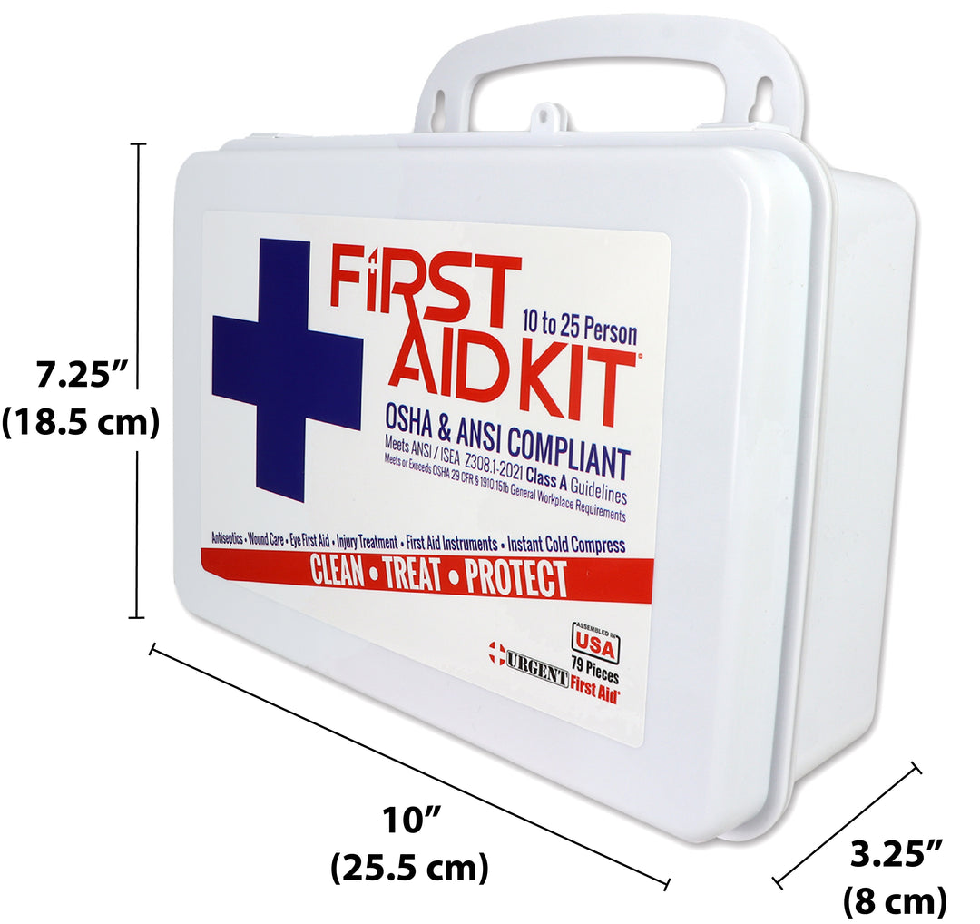 Bulk Urgent First Aid Kit, Plastic, 79 pc, ANSI A, 25 Person