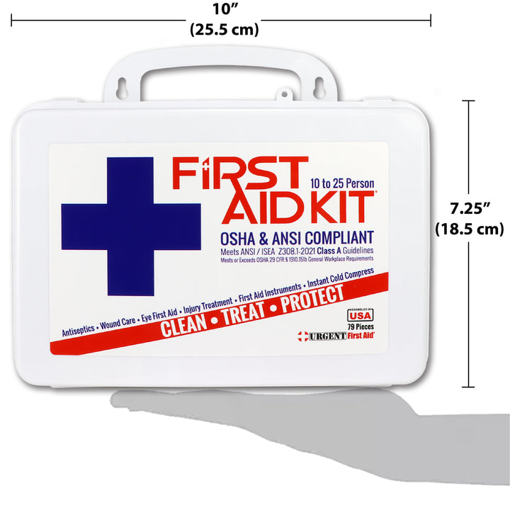 Bulk Urgent First Aid Kit, Plastic, 79 pc, ANSI A, 25 Person