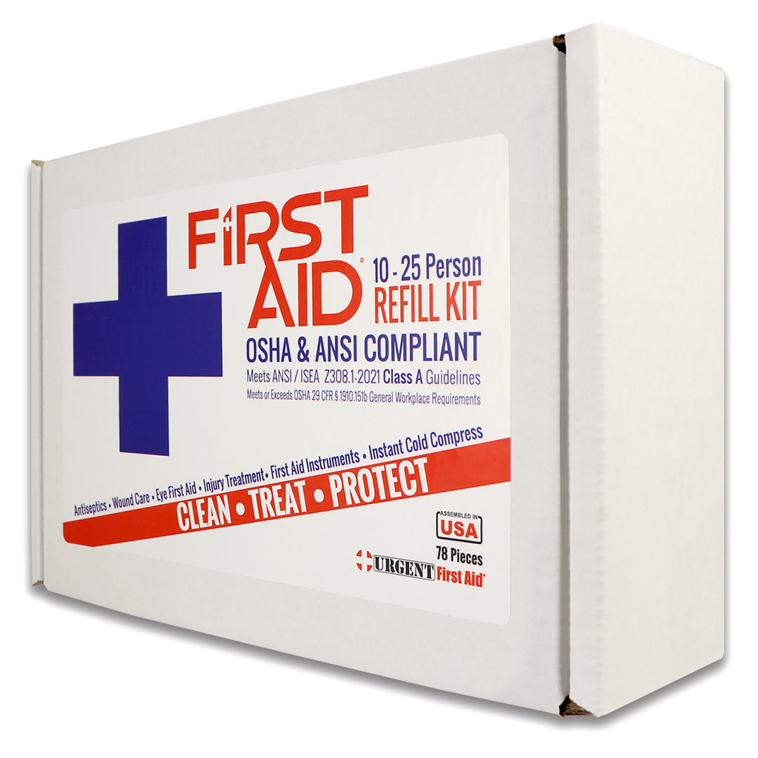 Repuesto de botiquín de primeros auxilios urgente a granel, 78 piezas, ANSI A, 25 personas