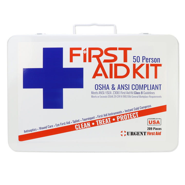 Bulk First Aid Kit, Metal, 209 Pieces, ANSI B, 50 Person