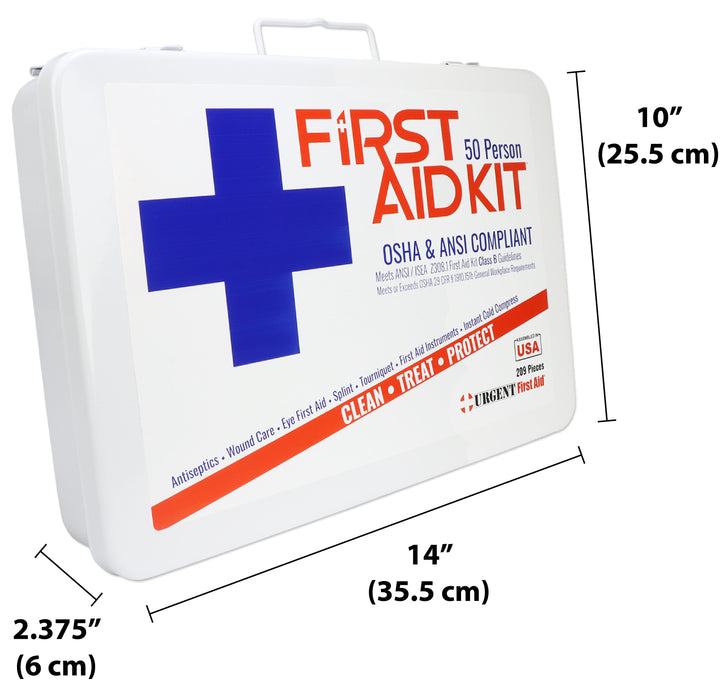 Bulk First Aid Kit, Metal, 209 Pieces, ANSI B, 50 Person