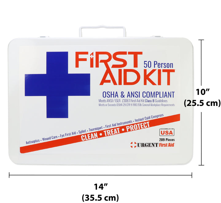 Bulk First Aid Kit, Metal, 209 Pieces, ANSI B, 50 Person