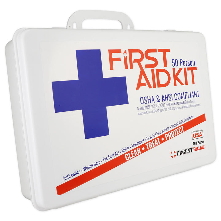 Bulk Urgent First Aid Kit, Plastic, 209pc, ANSI B, 50 Person