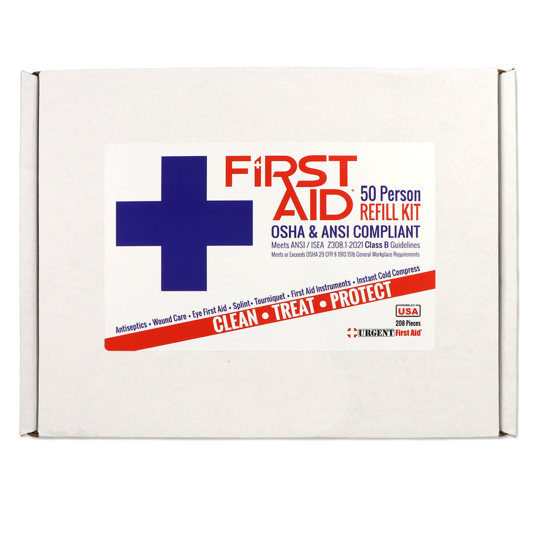 Bulk Urgent First Aid Kit Refill, 208 pc, ANSI B, 50 Person